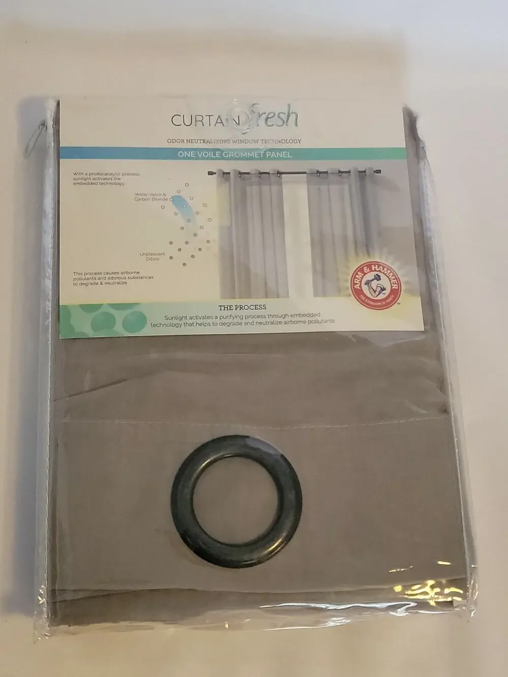 Arm n Hammer Curtain Fresh Odor Neutralizing Single Voile Grommet Panel 59
